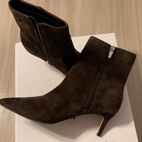 Marc Fisher Dark Brown Suede Heeled Boots - Picture 3 of 6
